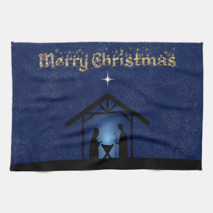 Christmas Nativity Scene Religious Tea Towel