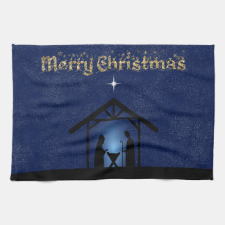 Christmas Nativity Scene Religious Tea Towel