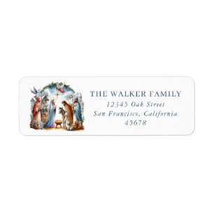 Christmas Nativity Scene Return Address Labels