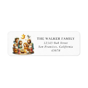 Christmas Nativity Scene Return Address Labels
