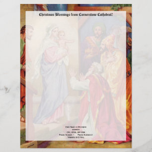Christmas Nativity Scene Wisemen Personalized Letterhead