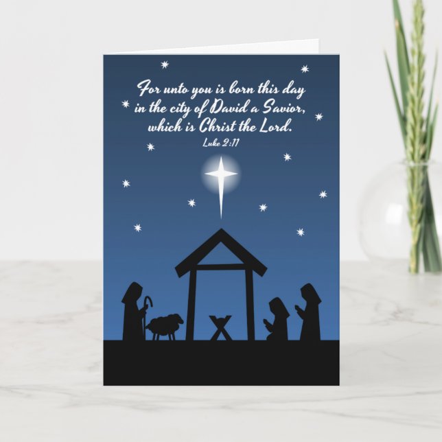 Christmas Nativity Scripture Greeting Card (Front)