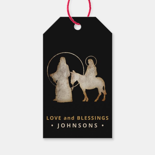 Christmas Nativity Silhouette Gift Tags (Front)