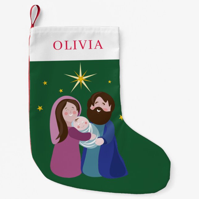 Christmas Nativity Small Christmas Stocking (Front)