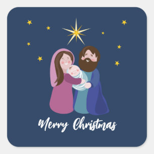 Christmas Nativity Square Sticker