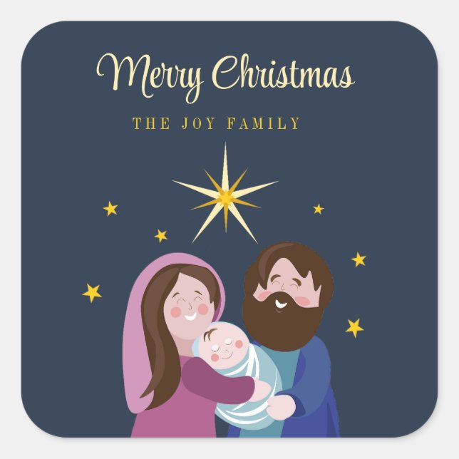 Christmas Nativity Square Sticker (Front)
