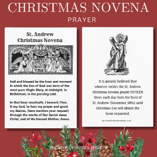 Christmas Nativity St. Andrew Novena Prayer Holy Place Card