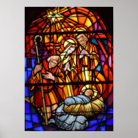 Christmas Nativity Stained Glass Image Baby Jesus