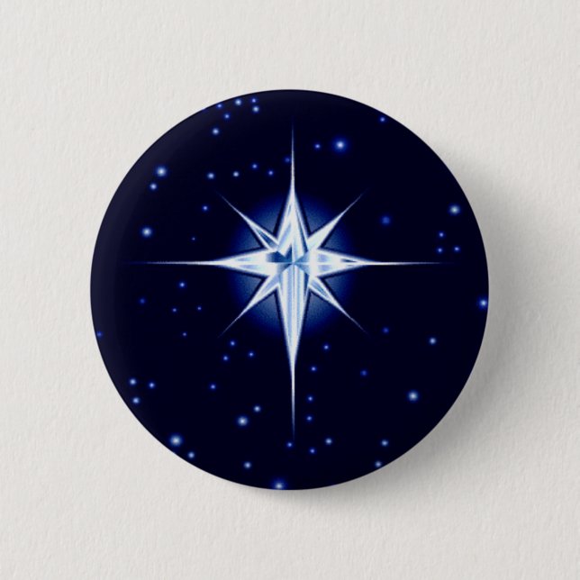 Christmas Nativity Star 6 Cm Round Badge (Front)