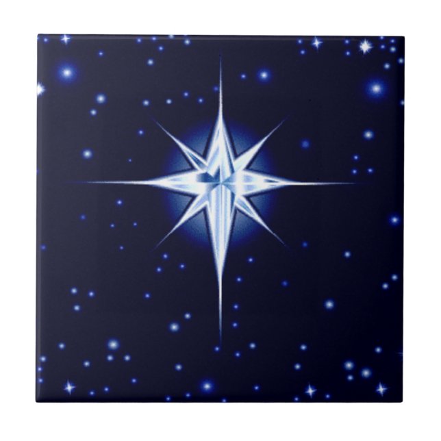 Christmas Nativity Star Ceramic Tile (Front)