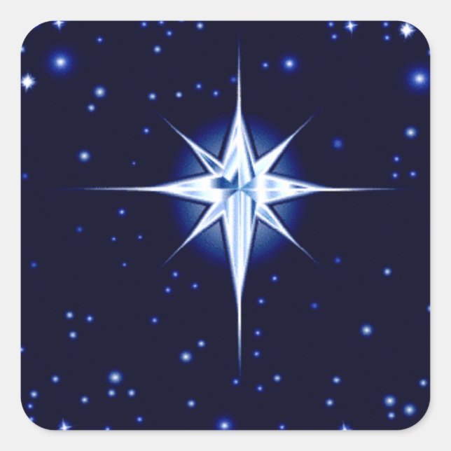Christmas Nativity Star Square Sticker (Front)