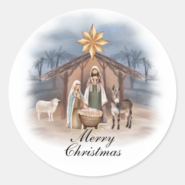 Christmas Nativity Sticker (Front)