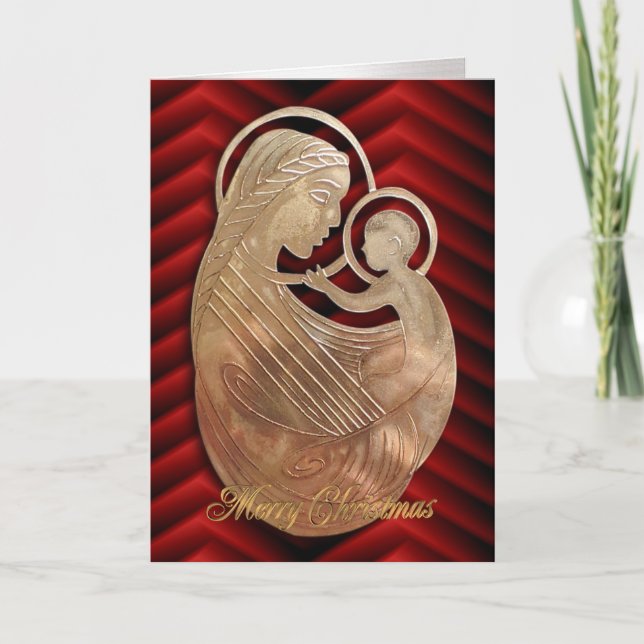 Christmas nativity The Madonna religious card (Front)