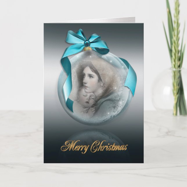 Christmas nativity The Madonna religious card (Front)