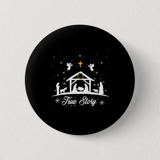 Christmas Nativity True Story Nativity Scene Gifts 6 Cm Round Badge (Front)