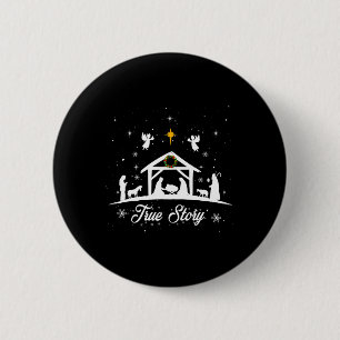 Christmas Nativity True Story Nativity Scene Gifts 6 Cm Round Badge