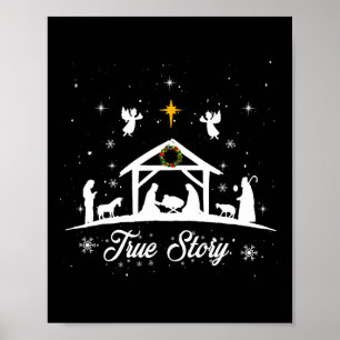 Christmas Nativity True Story Nativity Scene Gifts Poster