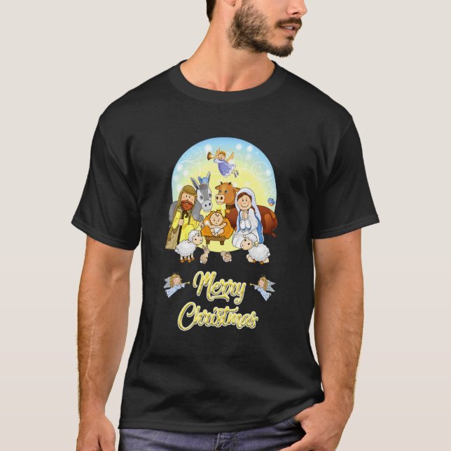 Christmas Nativity True Story Nativity Scene T-Shirt (Front)