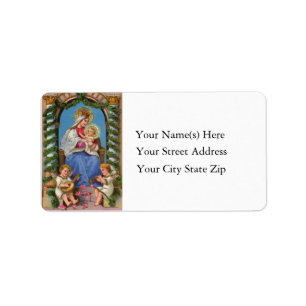 Christmas Nativity Vintage Address Label