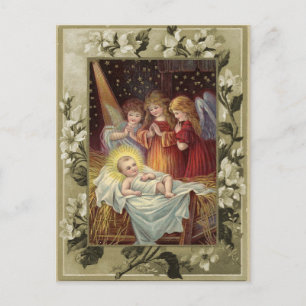 Christmas Nativity Vintage Reproduction Postcard