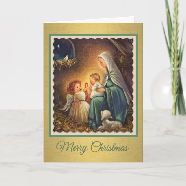 Christmas, Nativity, Virgin Mary, Christ Child, Holiday Card (Front)