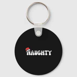 Christmas Naughty Nice Matching Funny Xmas Couple Key Ring