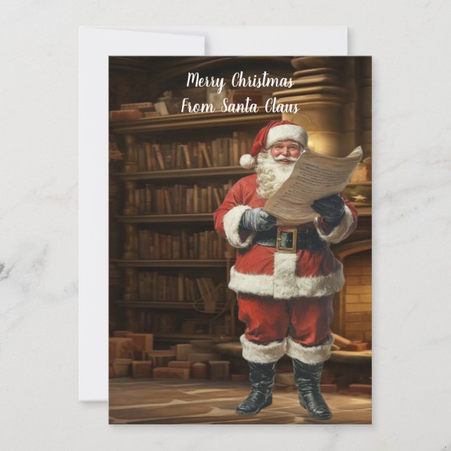 Christmas Naughty or Nice List From Santa Claus  1 Holiday Card (Front)