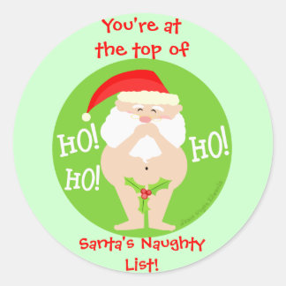 Christmas Naughty Santa 2 Gift Stickers