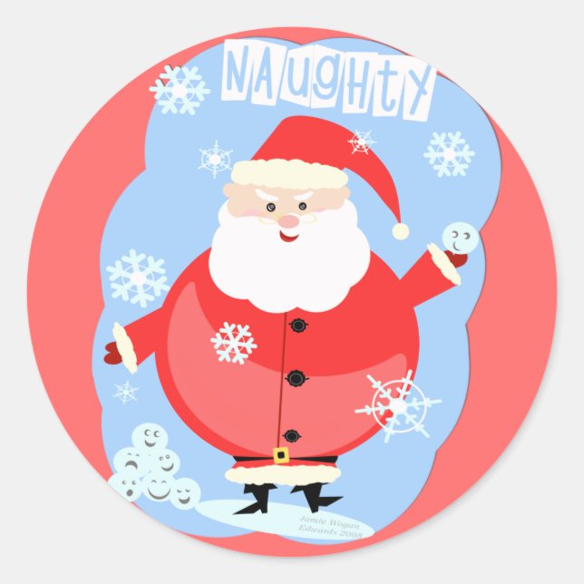 Christmas Naughty Santa Stickers (Front)