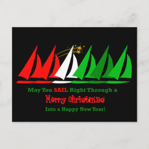Christmas Nautical Sailing Postcard