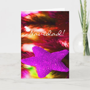 Christmas Navidad Purple Star III Holiday Card