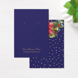 Christmas Navy Blue Gold Earring Display Card