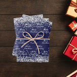 Christmas navy blue silver elegant wrapping paper sheet<br><div class="desc">Elegant,  classic,  glamourous and style party wrapping paper. A navy blue background decorated with faux silver confetti
Text: Merry Christmas</div>