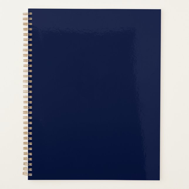 Christmas navy, solid navy, deep navy, plain navy planner (Front)