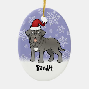 Christmas Neapolitan Mastiff Ceramic Tree Decoration