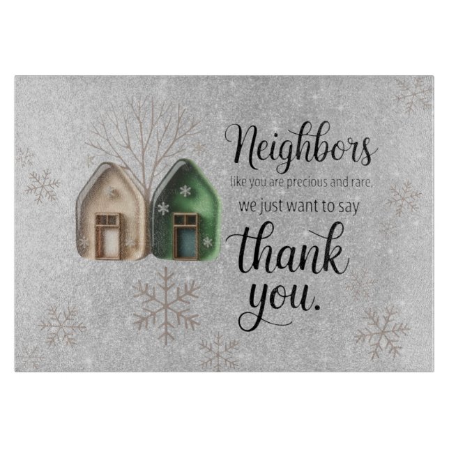 Christmas Neighbor Thank You Gift  Cutting Board (Front)