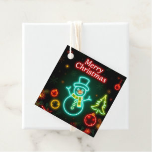 Christmas Neon Popular Holiday Collection Favour Tags