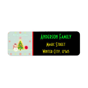 Christmas Neon Trendy Holiday Collection Return Address Label