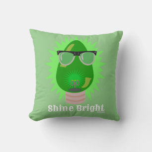 Christmas Nerd Cartoon Custom Holiday Bulb Funny Cushion