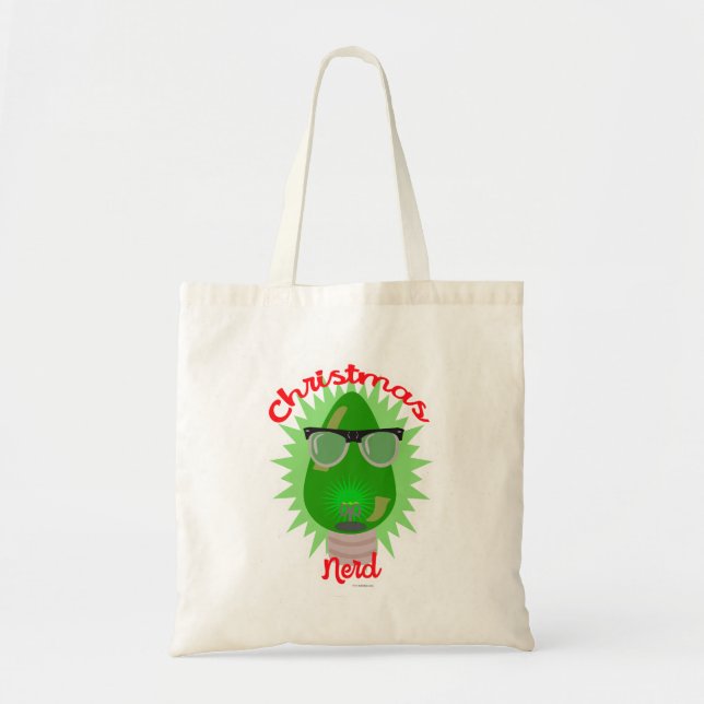 Christmas Nerd Holiday Lightbulb Tree Festive Tote Bag (Front)