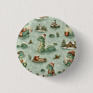 Christmas Nessie Loch Ness Monster Cosy Cryptids 3 Cm Round Badge