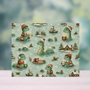 Christmas Nessie Loch Ness Monster Cosy Cryptids  Acrylic Sign