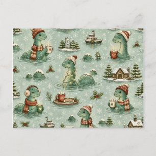 Christmas Nessie Loch Ness Monster Cosy Cryptids Announcement Postcard