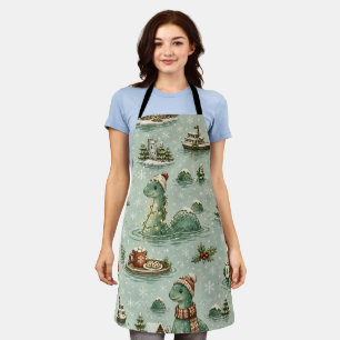 Christmas Nessie Loch Ness Monster Cosy Cryptids Apron
