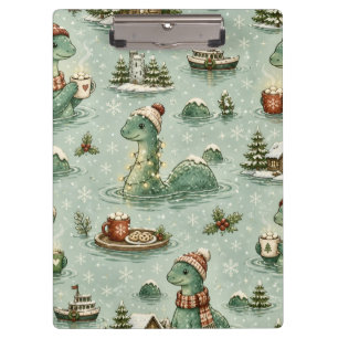Christmas Nessie Loch Ness Monster Cosy Cryptids  Clipboard