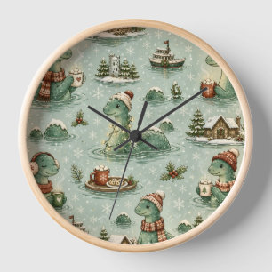 Christmas Nessie Loch Ness Monster Cosy Cryptids Clock