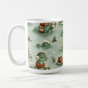 Christmas Nessie Loch Ness Monster Cosy Cryptids Coffee Mug