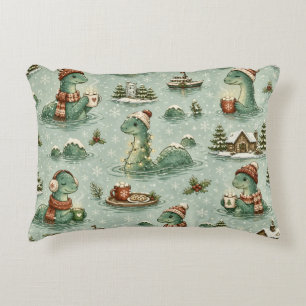 Christmas Nessie Loch Ness Monster Cosy Cryptids  Decorative Cushion