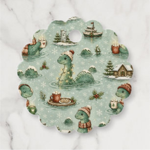 Christmas Nessie Loch Ness Monster Cosy Cryptids  Favour Tags