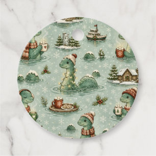 Christmas Nessie Loch Ness Monster Cosy Cryptids  Favour Tags